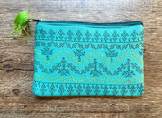 Green maharani purse with embroidered detailing front